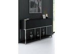 Buffet Calmetop Buffet du salon Commode de salon Garde-manger de cuisine 150x30h80 cm Noir et Argent 18788URLG