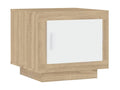 Table basse Blanc et chêne Calmetop 51x50x45 Bois d'ingénierie 82786RZEF