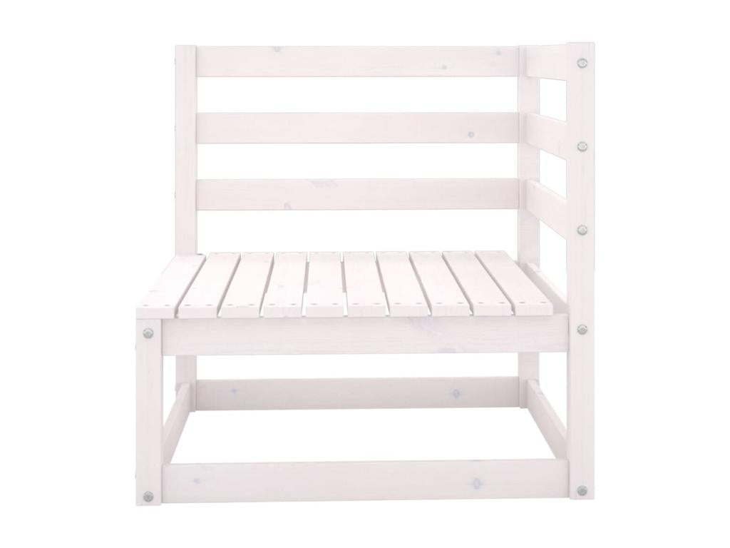 Salon de jardin 9 pièces Blanc Bois de pin massif 47839HGQQ
