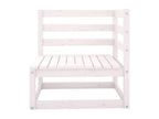 Salon de jardin 9 pièces Blanc Bois de pin massif 47839HGQQ