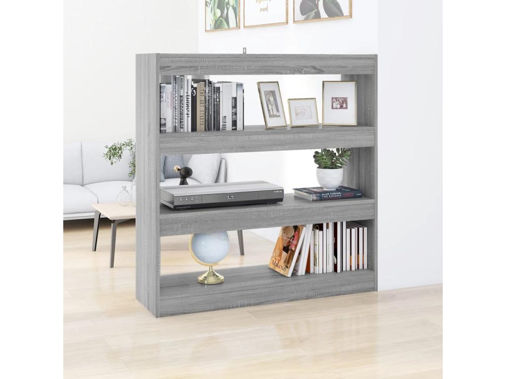 Bibliothèque/Séparateur de pièce Calmetop gris 100x30x103 cm 03881EFMI