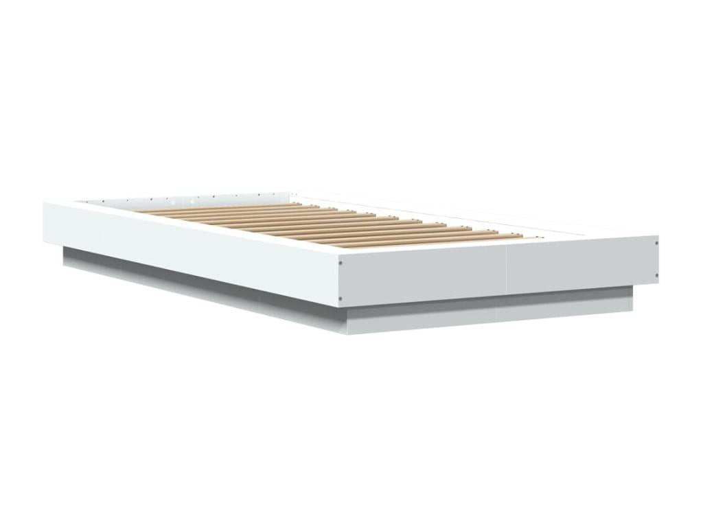 Cadre de lit avec Artvivrestoreères LED blanc 100x200 bois ingénierie 54948KDRN