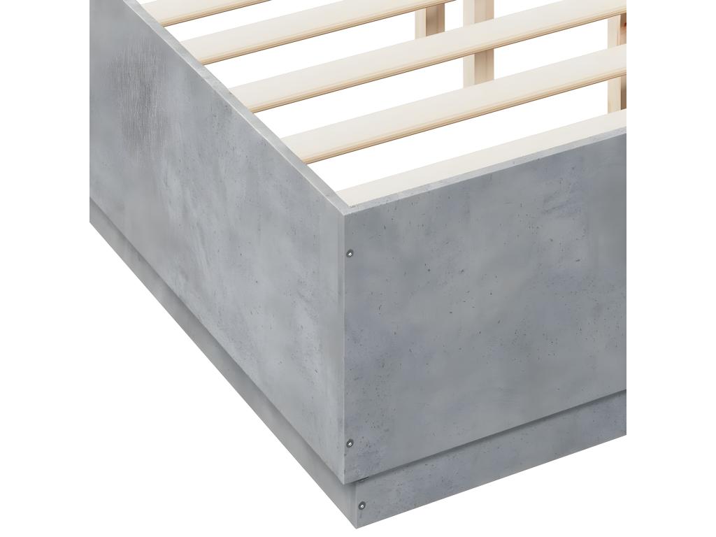 Cadre de lit gris béton 120x190 cm bois d'ingénierie 69011HGOK