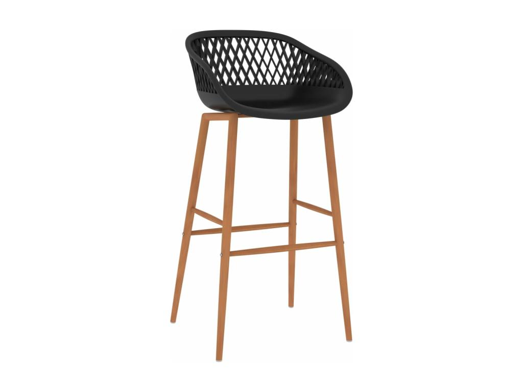Chaises de bar lot de 2 noir 85819VQPS