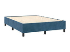 Lit à sommier tapissier et matelas Bleu foncé 140x200cm Velours 42496GAMC