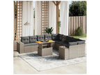 Salon de jardin 11 pcs avec coussins gris résine tressée 18298OHBH