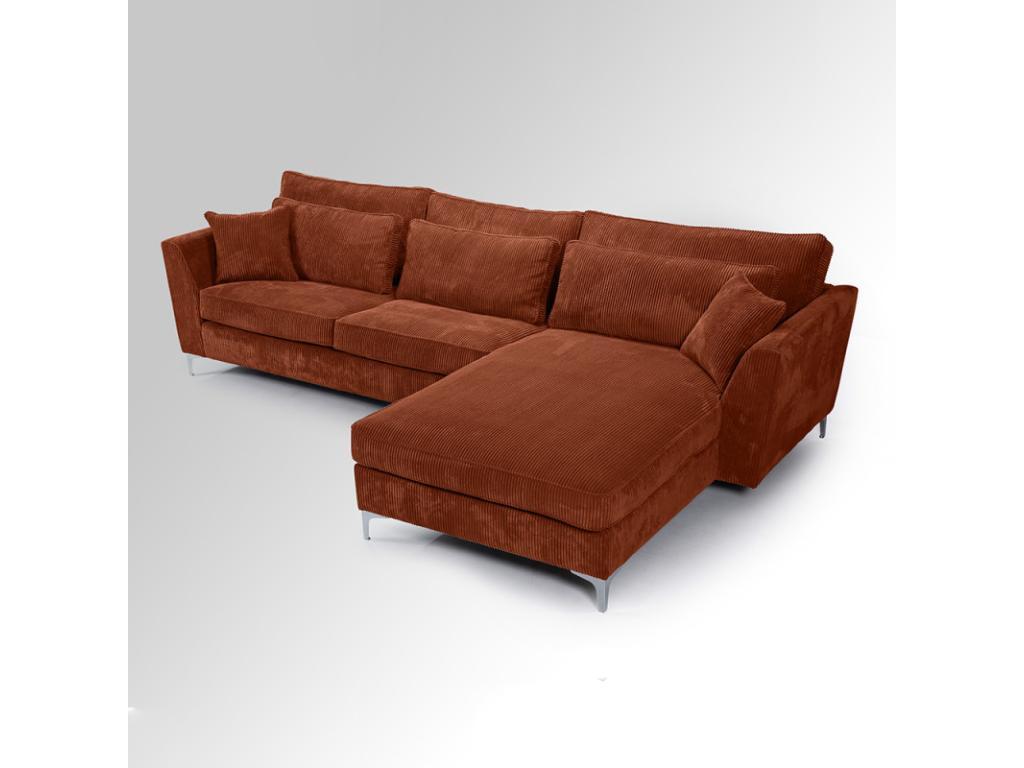 Canapé angle droit velours tricoté ambre Artvivrestore 67873NXPJ