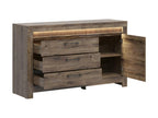 Buffet 1 porte 3 tiroirs LED inclus Calmetop Bois 10839TRJJ