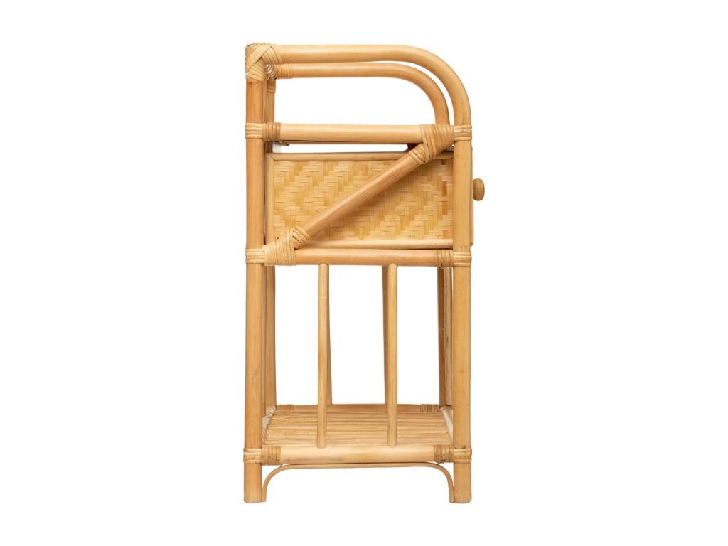 Table d'appoint Table de Chevet 1 Tiroir en Rotin et Calmetop H 60 cm 45220IXTJ