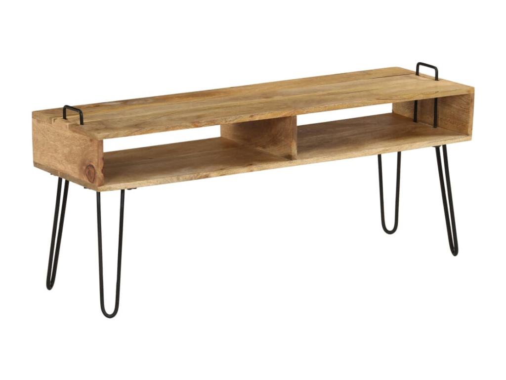 Meuble télé tv bois marron 110x35x45 cm 2502133 68486ZRXM