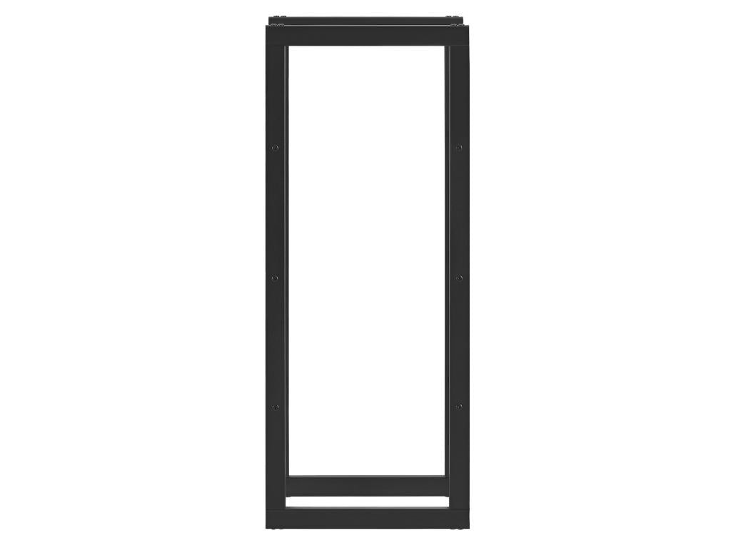 Porte-Bûches Range-Bûches pour Bois de Chauffage Intérieur Extérieur Acier Laqué 40x100x25 cm Noir Artvivrestore 16860IXET