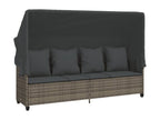 Salon de jardin 5 pièces avec coussins gris résine tressée 42812UZMQ