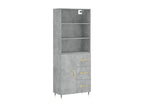 Buffet haut Gris béton 69,5x34x180 cm Bois d'ingénierie 13381ADHE