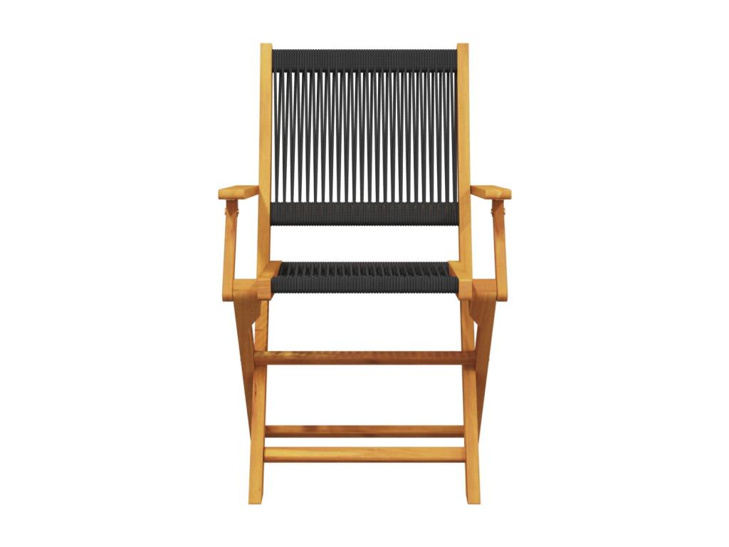 Ensemble à manger de jardin 5pcs noir polypropylène bois massif 66937NOSL