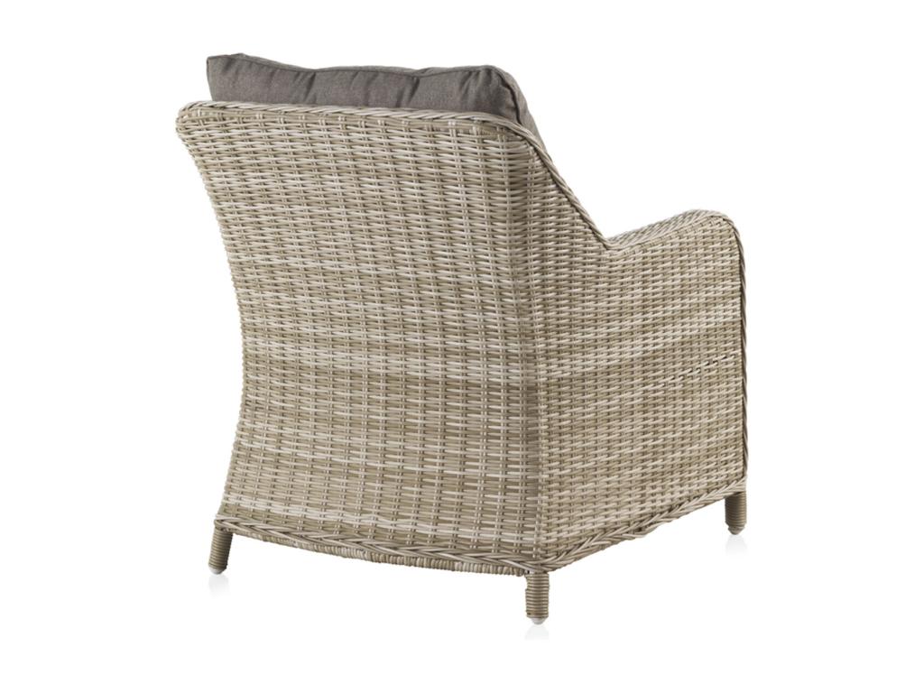 Fauteuil en aluminium et fibre marron clair ave coussins marron clair 66333NLXL