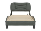 Cadre de lit avec LED sans matelas gris foncé 80x200 cm tissu 36116QSGQ