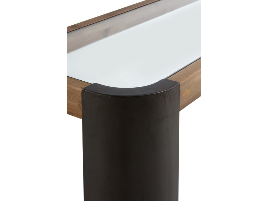 Table console en métal avec bois et verre 31753ZTVX