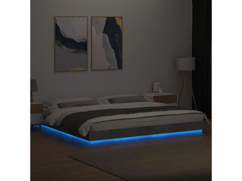 Cadre de lit avec Artvivrestoreères LED gris béton 180x200 61342TMVT