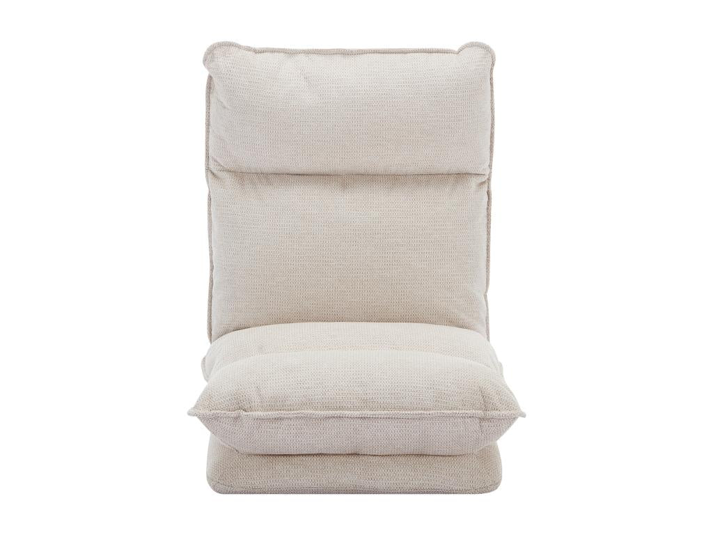 Fauteuil paresseux convertible réglable en tissu chiné beige Artvivrestore 96970DTLN