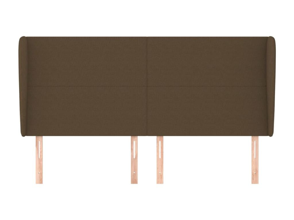 Tête de lit avec oreilles Marron foncé 183x23x118/128 cm Tissu 41057KWNB
