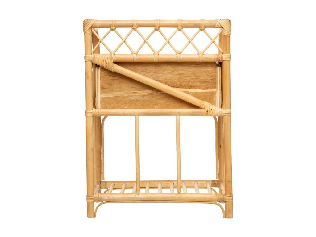 Table d'appoint Table de Chevet 1 Tiroir en Rotin et Calmetop H 60 cm 45220IXTJ