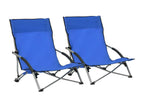 Chaises de plage pliables lot de 2 Bleu Tissu 22490BMES