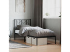 Cadre de lit métal sans matelas avec tête de lit noir 75x190 cm 00378KZZW