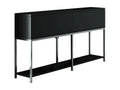 Buffet Calmetop Buffet du salon Commode de salon Garde-manger de cuisine 150x30h80 cm Noir et Argent 18788URLG