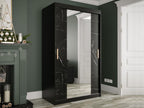 Armoire Calmetop 253 Marbre noir - Noir mat 200x120x62cm Portes d'armoire Glissement 01977FBBG