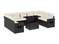 Salon de jardin 10 pièces avec coussins noir résine tressée 66969VRML