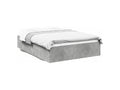 Cadre de lit gris béton 135x190 bois d'ingénierie 04621IPSW