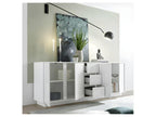 Buffet 4 portes 3 tiroirs Blanc Laqué Brillant - Artvivrestore 22134ULCZ