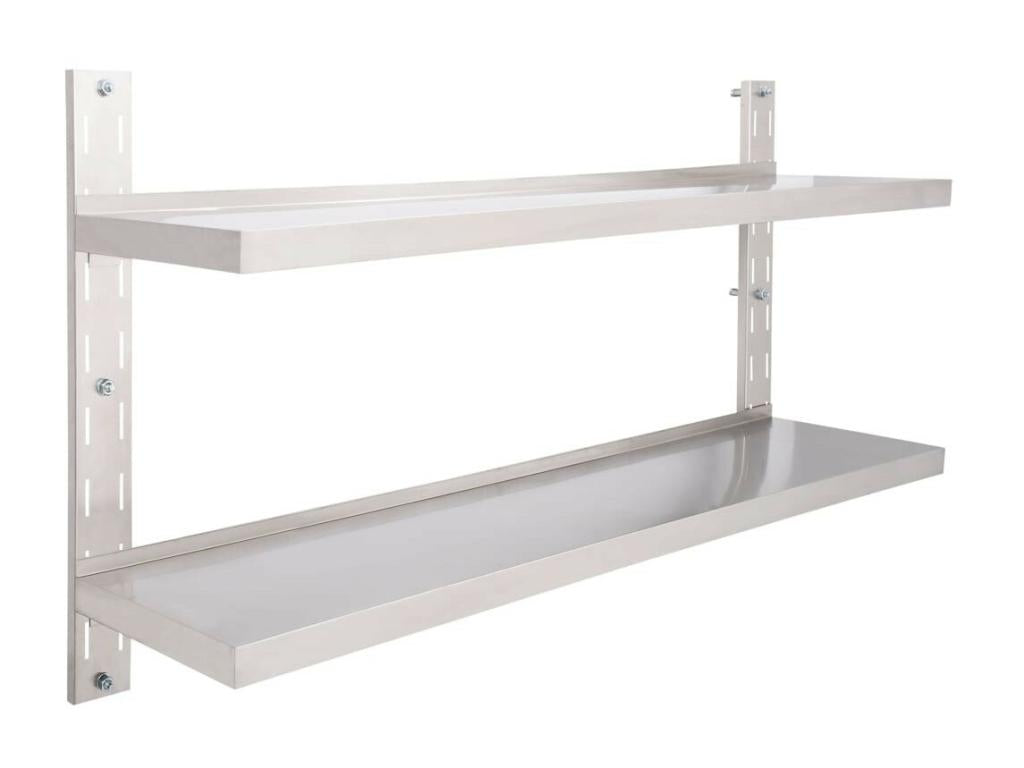 Etagère murale à 2 niveaux Acier inoxydable 150x30 85038XOKF