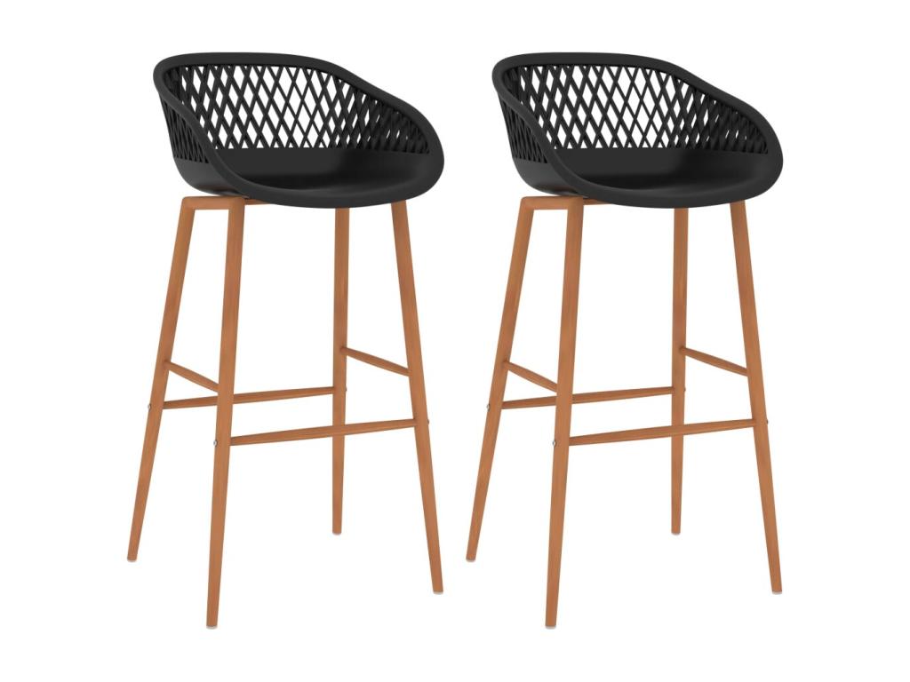 Chaises de bar lot de 2 noir 85819VQPS