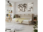 Armoire Lit escamotable 90x200cm Artvivrestore Lit Horizontal Rabattable Lit Mural Chêne Artvivrestore/Blanc 20283JZRJ