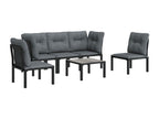 Salon de jardin 6 pcs noir et gris résine tressée 21589JBRW