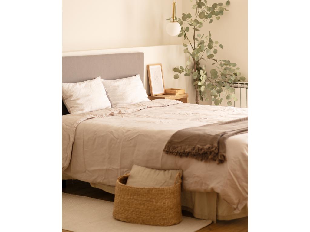 Tête de lit tapissée lisse gris 200x60cm - Artvivrestore 89008OPJW