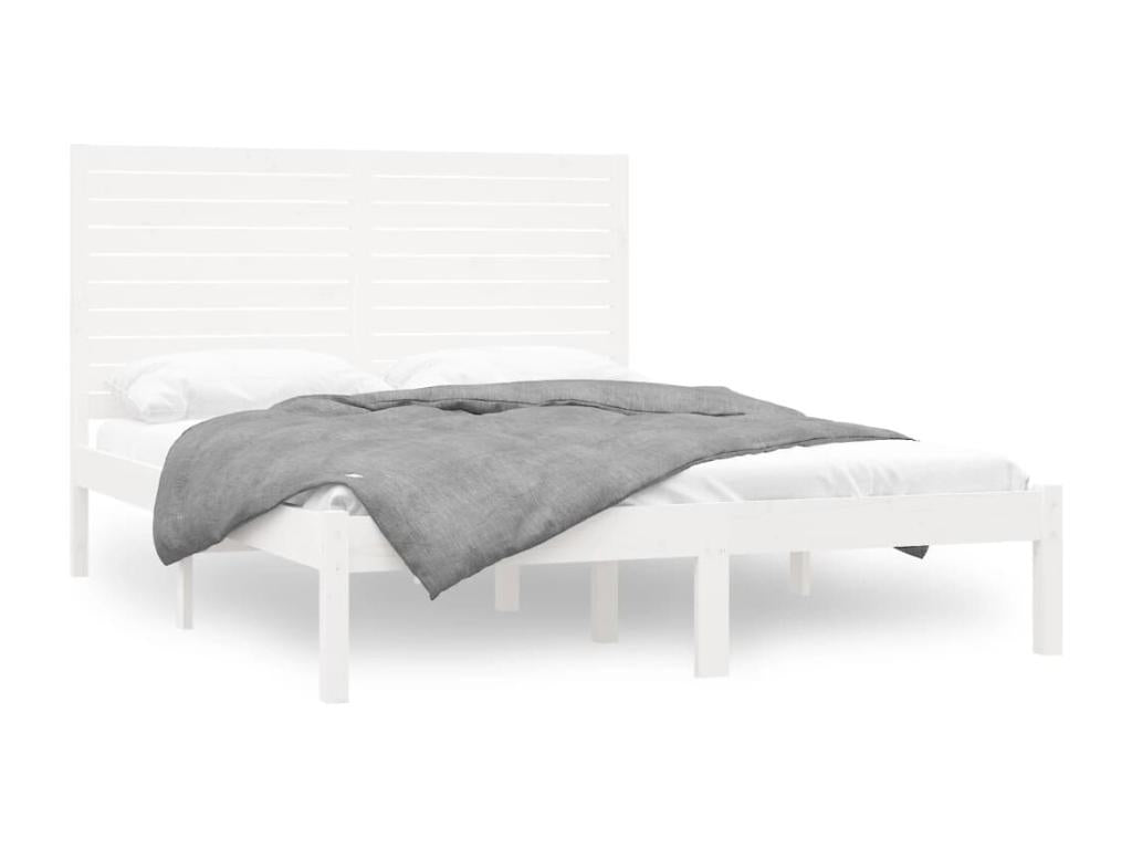 Cadre de lit Blanc Bois massif 120x200 cm 11392EKPD