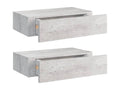 Étagères à tiroirs murales 2 pcs Gris béton 40x23.5x10 cm MDF 74268TJFH