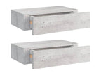 Étagères à tiroirs murales 2 pcs Gris béton 40x23.5x10 cm MDF 74268TJFH