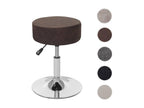 Tabouret Calmetop-C22 hauteur réglable 35 cm imitation daim - brun foncé vintage 94415NXRK