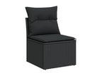 Salon de jardin 10 pcs avec coussins noir résine tressée 87949YUBQ