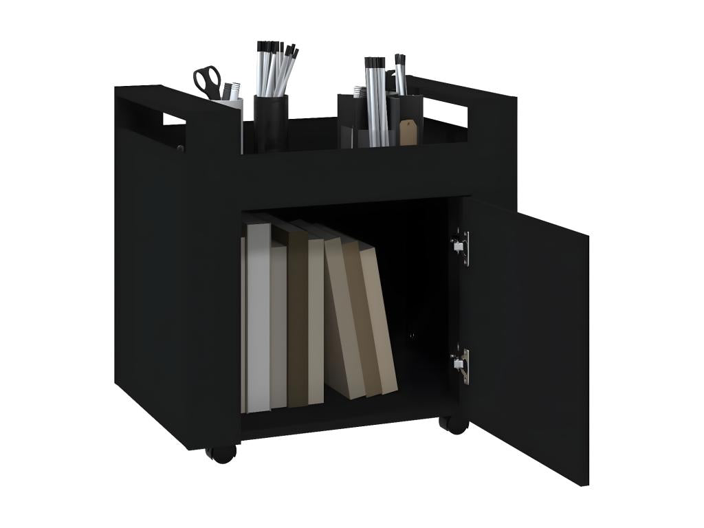 Chariot de bureau Noir 60x45x60 cm Bois d'ingénierie 77711HHCI