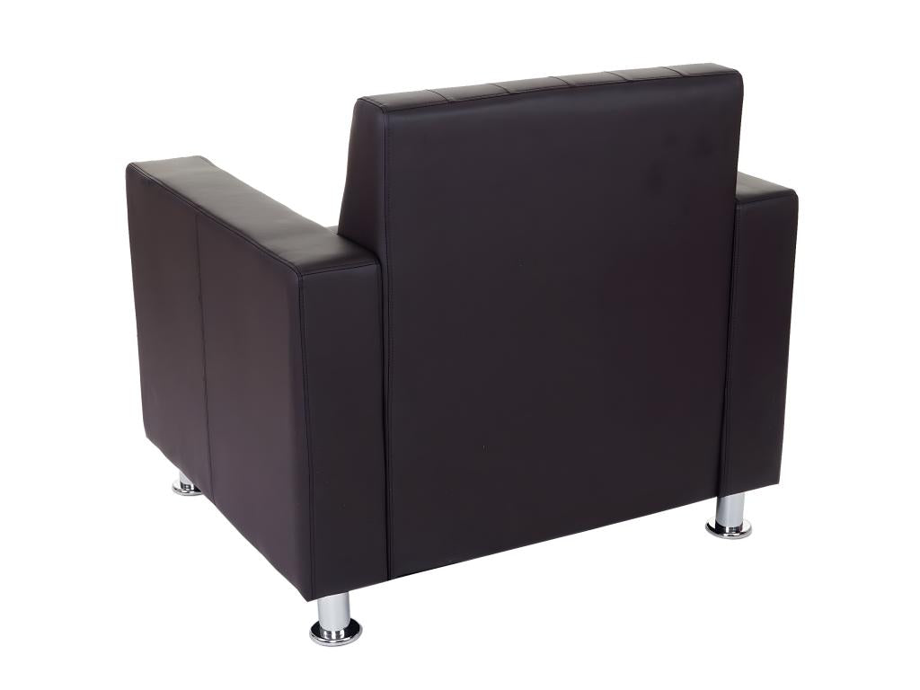 Fauteuil Calmetop fauteuil de salon / Calmetop pieds métalliques - similicuir café 01834SDNZ