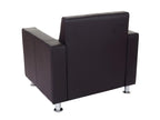 Fauteuil Calmetop fauteuil de salon / Calmetop pieds métalliques - similicuir café 01834SDNZ