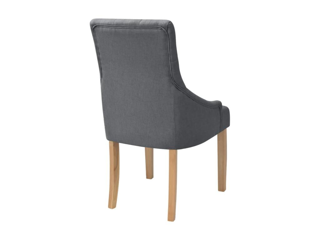 Chaises à manger lot de 2 gris foncé tissu 60498ZIUW
