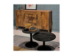 BANGALORE-Table basse ronde Diam60 en bois de Manguier massif noir 21150GYGG