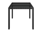 Table de jardin dessus en verre Noir 90x90x75 cm Résine tressée 25999SOFT