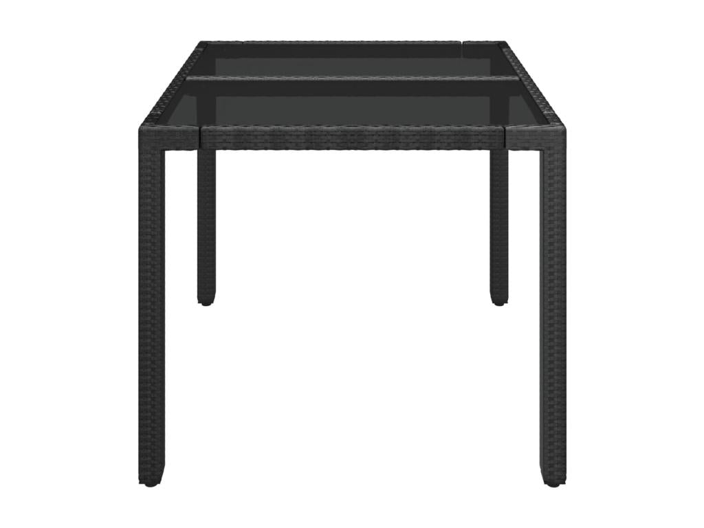 Table de jardin dessus en verre Noir 90x90x75 cm Résine tressée 25999SOFT