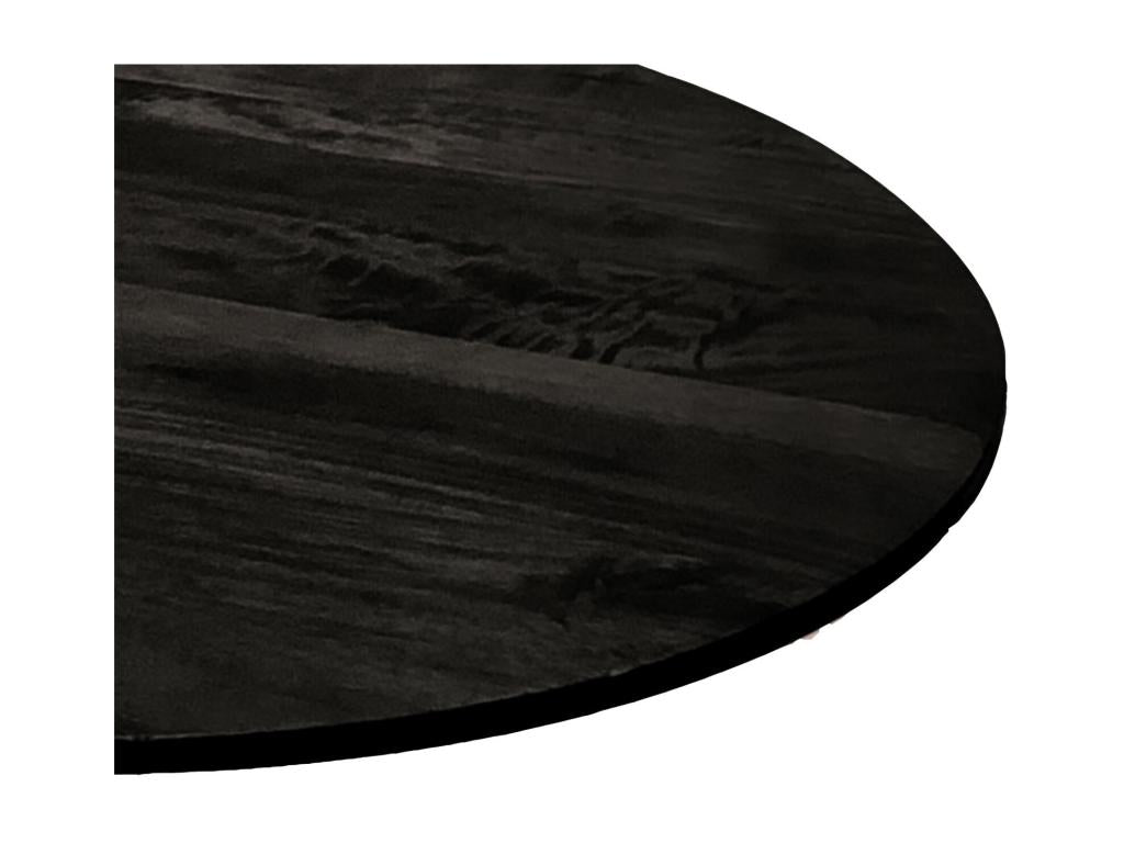 BANGALORE-Table basse ronde Diam60 en bois de Manguier massif noir 21150GYGG